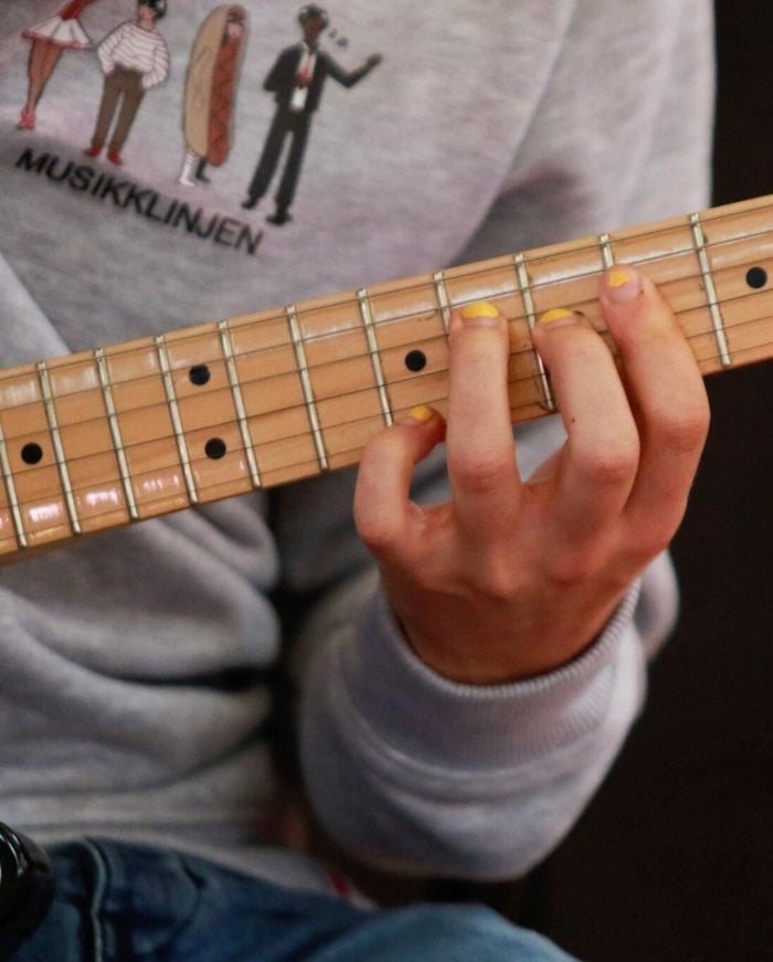 Bilde av en som spiller gitar
